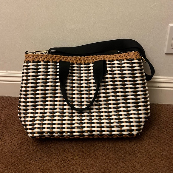 L*Space Anthropologie Black/White/Tan Woven Tote - Picture 2 of 4